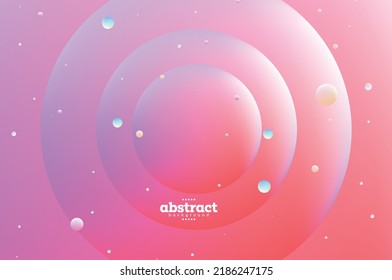 Sphere Shape With Striped In Gradient Pink And Floating Particle Background Can Be Use For Advertisement Poster Banner Website Cover Brochure Template Package And Label Design Vector Eps.