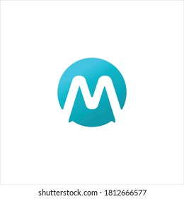 Diseño del logotipo del vector M de la letra en forma de esfera