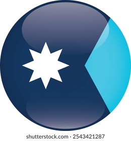 Bandeira vetorial imprimível em forma de esfera do estado federal de MINNESOTA dos Estados Unidos da América