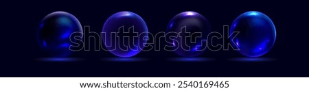 Sphere shield abstract energy protection spheres. Force field globe shell. Dome barrier technology vector set.