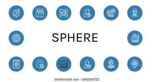Kugel einfache Symbole gesetzt. Enthält Symbole wie World, Bowling, Global, Footballer, Worldwide, Magician, Map, Globe, Panorama, Geography, kann für Web, Handy und Logo verwendet werden