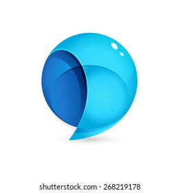 Sphere Speech Bubble logo, vector design template element
