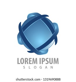 Sphere square logo concept design. Symbol graphic template element 