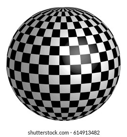 sphere with square pattern on the surface, vector chess planet earth