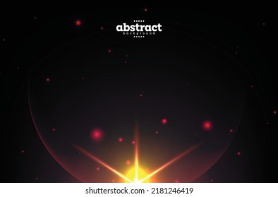 sphere with star burst and 
stardust in gradient red cosmology theme space exploration background for infographic brochure template website advertisement banner technology presentation vector eps.