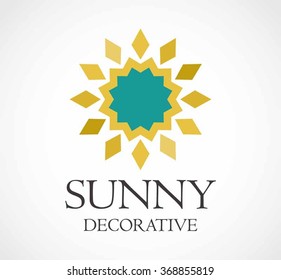 Sphere star of vintage decoration abstract vector and logo design or template retro ornament business icon of company identity symbol concept