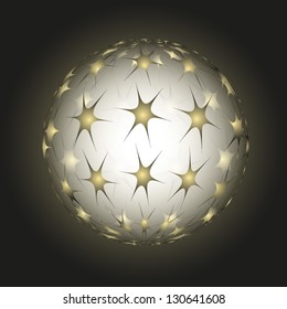 sphere from stars on a black background