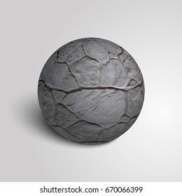 Sphere from a stone. Stone sphere. The texture of the stone. Vector illustration