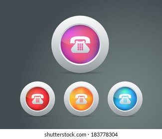 Sphere Style Telephone Icons 