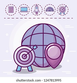 sphere with target and set icons