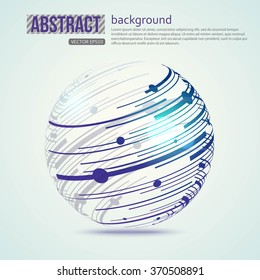 Sphere technological, science background. Vector illustration