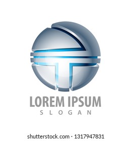 Sphere technology  media logo concept design. Symbol graphic template element 