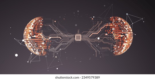 Sphere theme vector illustration. Digital technology background. Vector