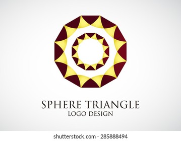 Sphere triangle logo element symbol vector design icon shape for company identity template