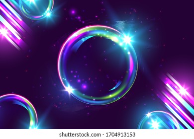 Sphere vector background concept pattern with glowing lines around effect. vector illustration