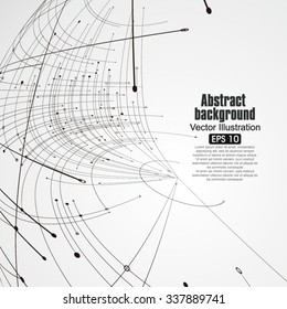 Sphere wireframe constructed with points and curves, technological sense abstract illustration.