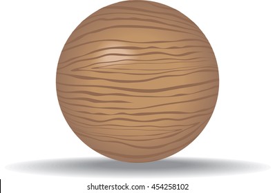 Sphere witch covered wood background