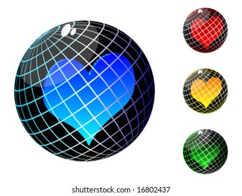 spheres with 3d hearts