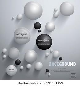Spheres background - design template. Vector