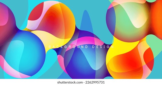 Spheres and circles abstract background, trendy colorful design. Vector Illustration For Wallpaper, Banner, Background, Card, Book Illustration, landing page