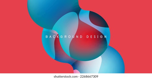 Die Kugeln und Kreise sind abstrakter Hintergrund, trendiges, bunter Design. Vektorgrafik für Bildschirmhintergründe, Banner, Hintergrund, Karte, Buchillustration, Landing-Page