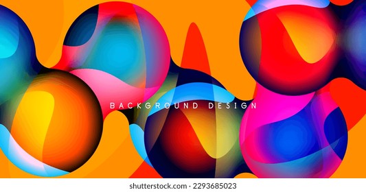 Spheres and circles abstract background, trendy colorful design. Vector Illustration For Wallpaper, Banner, Background, Card, Book Illustration, landing page