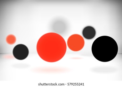 Spheres of different depths of field in the amount of space