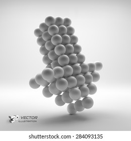 Spheres forming an arrow. Business concept illustration. Can be used for marketing, website, presentation.