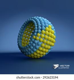 Spheres forming an arrow. Business concept illustration. Can be used for marketing, website, presentation.