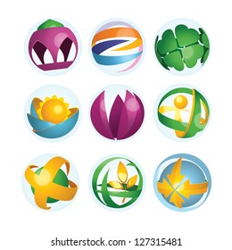 spheres icons set