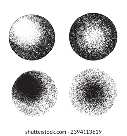 Esferas hechas con puntos negros y fondo blanco Esferas hechas con puntos negros y fondo blanco. Técnica del puntillismo. Ilustración vectorial aislada en fondo blanco.