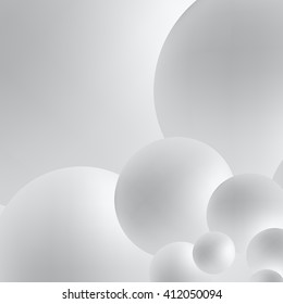 Spheres on the grey background.
