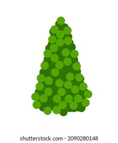 La forma de la esfera es el árbol de Navidad