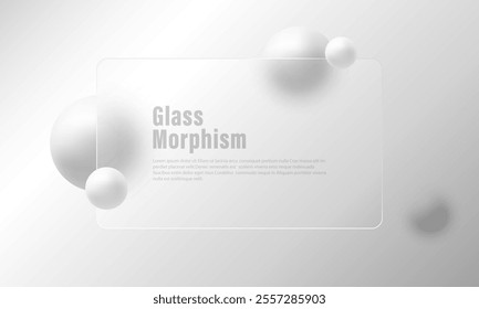 Spheres with transparent frame in glass morphism style.