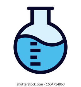 Spheric Laboratory Flask. Simple Vector Color Icon.