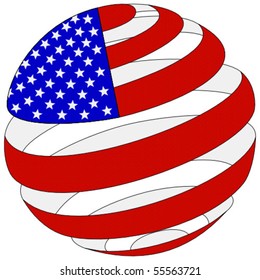 Spherical American Flag Design