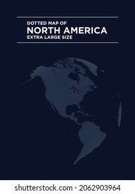 A spherical black digital dot map centered on the Americas.  vector illustration.