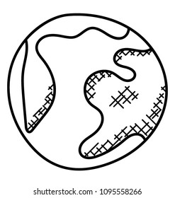 
Spherical earth model, earth planet icon
