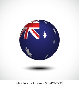 Spherical Flag of Australia 3d rendering, vector illustration