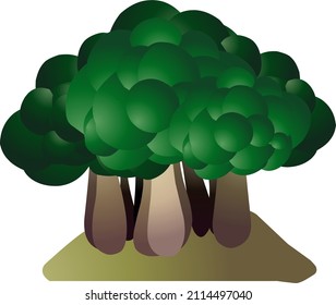 spherical forest style and landscape vector
