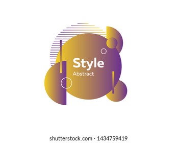Spherical futuristic yellow abstract element. Dynamical colored forms and lines. Isolated gradient circles, semicircles, geometric lines and dots. Template for design of logo, flyer or presentation
