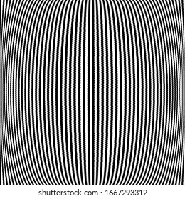 Spherical, globe circular distort effect pattern. Curved bulge, protrude warp effect. Convex globular, extrusion, bump deformation 