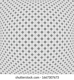 Spherical, globe circular distort effect pattern. Curved bulge, protrude warp effect. Convex globular, extrusion, bump deformation 