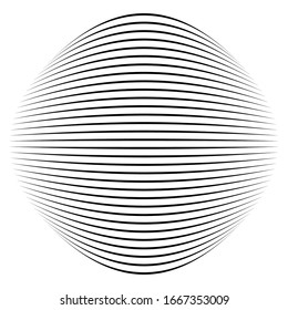 Efecto distorsivo esférico, globo. Bulge curvado, deformación sobresaliente. Extrusión globular convexa. Diseño de la deformación de los bultos circulares