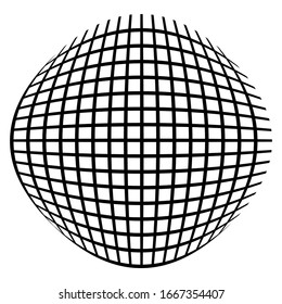 Efecto distorsivo esférico, globo. Bulge curvado, deformación sobresaliente. Extrusión globular convexa. Diseño de la deformación de los bultos circulares