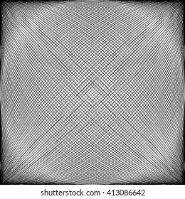 Spherical, globular intersecting lines. Grid, mesh with convex distortion