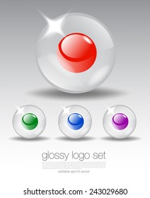 Spherical Glossy Spheres Set