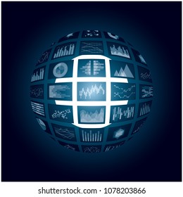 Spherical graph and chart image