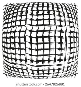 Patrón de rejilla esférica. Diseño de malla curvada. Estructura de la red global. Marco dimensional de Vector