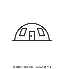 Spherical house, linear icon. Line with editable stroke